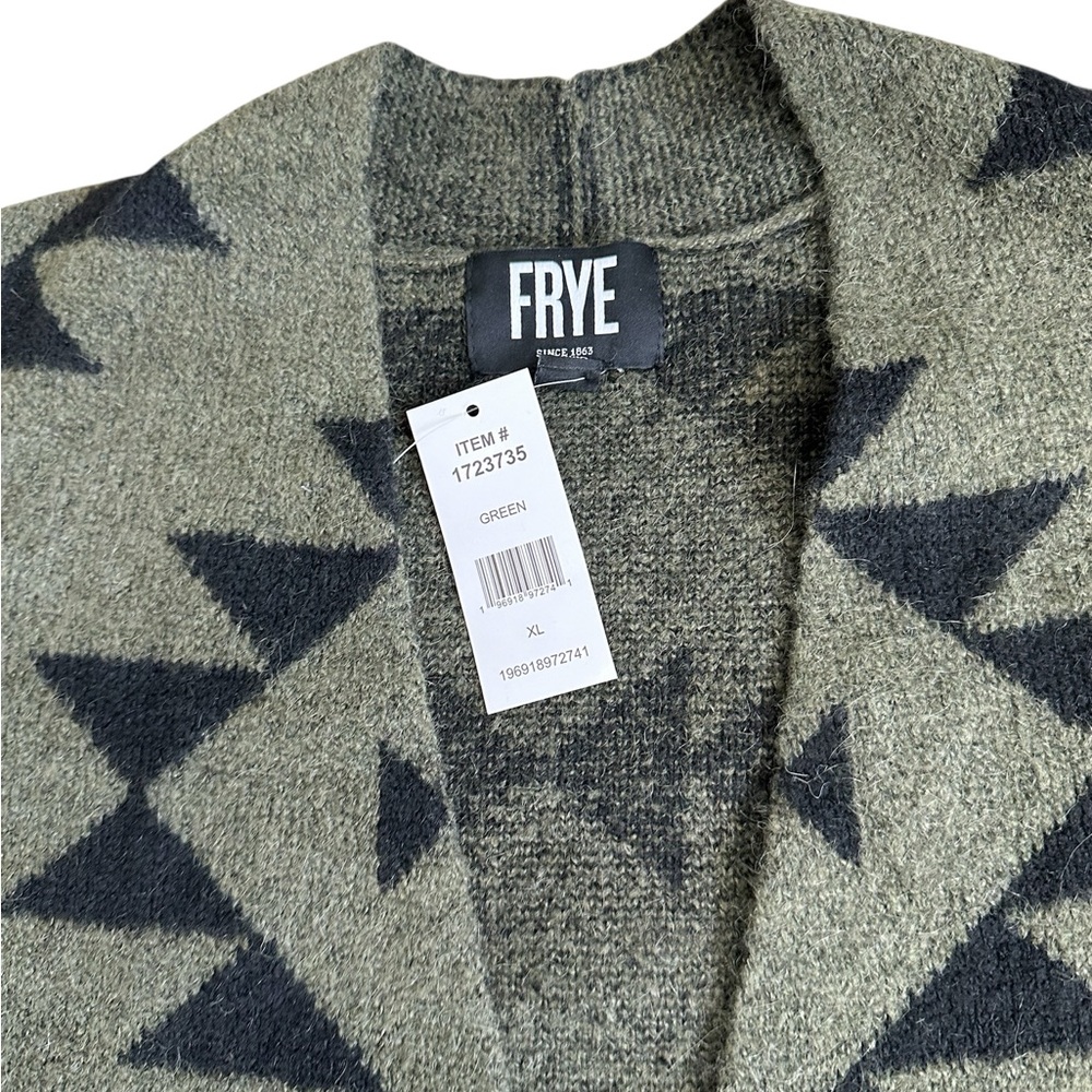 NWT Frye Knee Length Green and Black Patterned Women's Sweater - Picture 4 of 5
